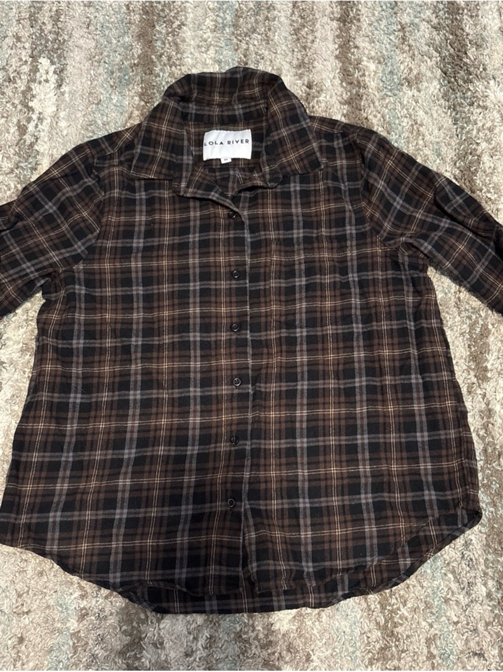 Lola River Brown Plaid Button-Up Shirt